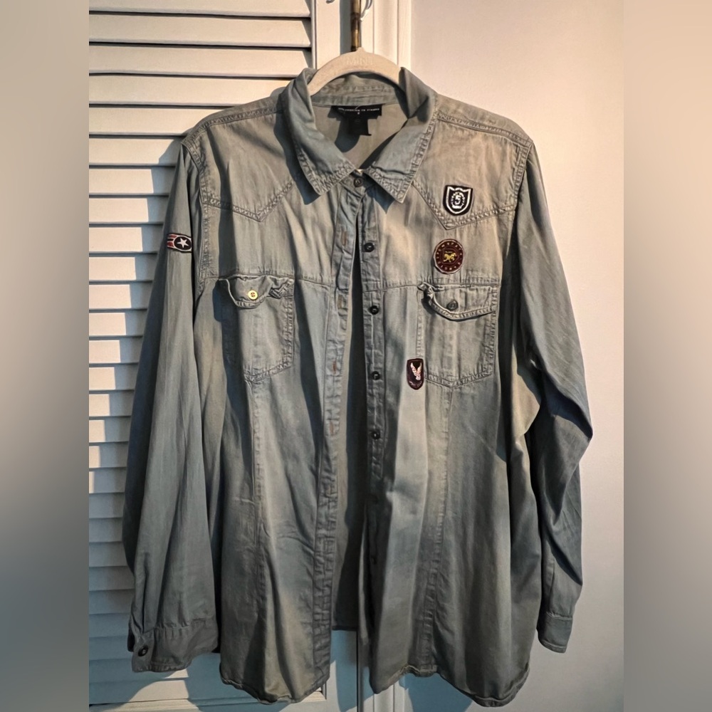 Faded/washed denim shirt